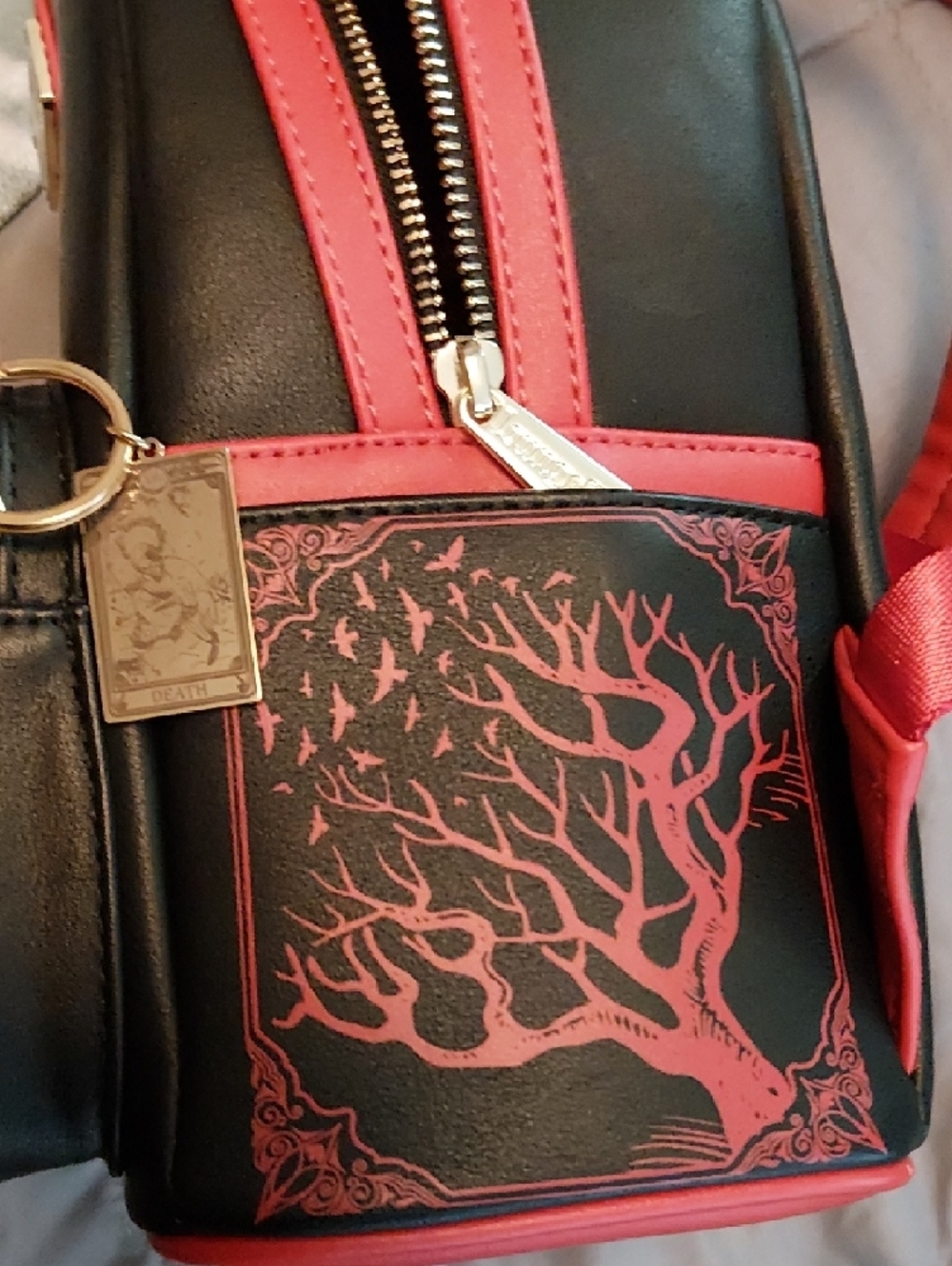 Loungefly Black & Red Gothic Book Stacked Mini Backpack - Picture 3 of 6